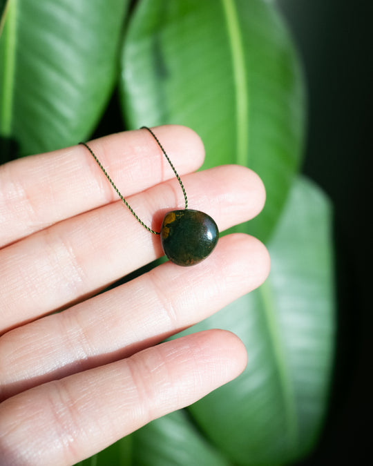 Bloodstone Vegan Silk Necklace