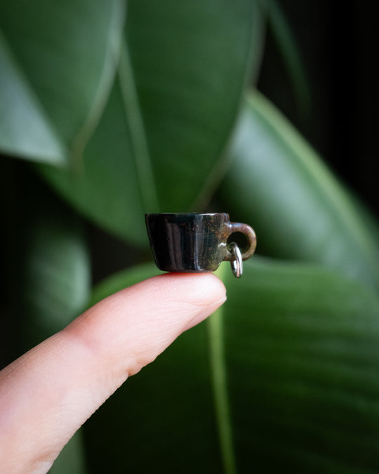 Bloodstone Hand Carved Mug Necklace
