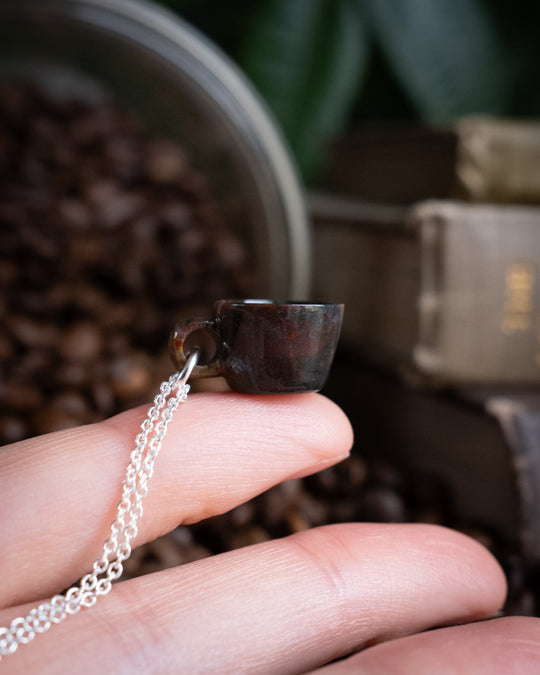 Bloodstone Hand Carved Mug Necklace