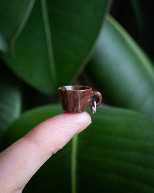 Bloodstone Hand Carved Mug Necklace