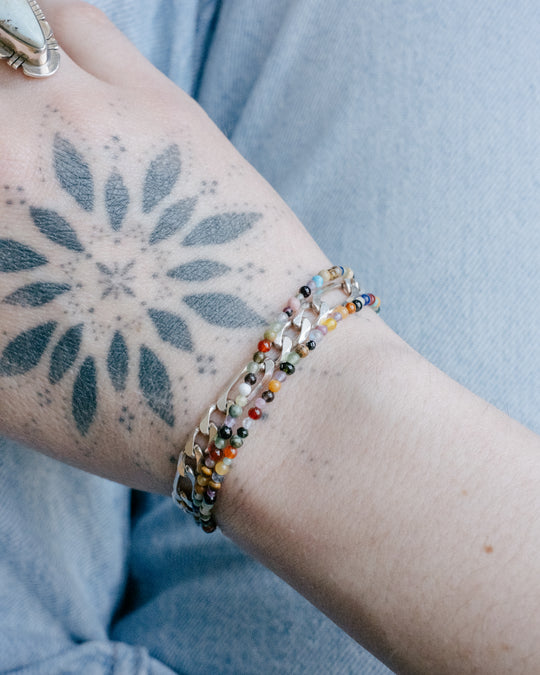 Mixed Gemstone Confetti Sterling Silver Bracelet