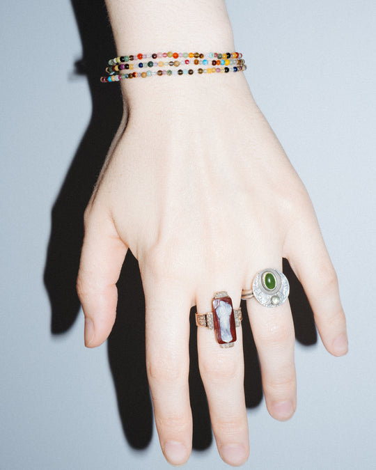 Mixed Gemstone Confetti Sterling Silver Bracelet