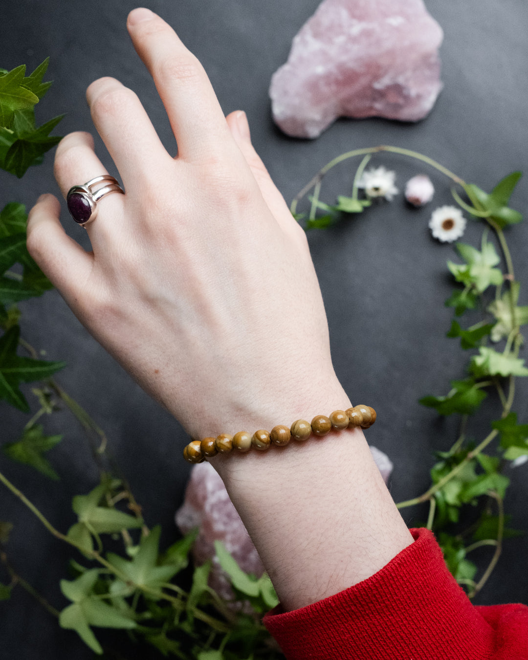 Camel Jasper Round Bead Bracelet 6mm - The Healing Pear