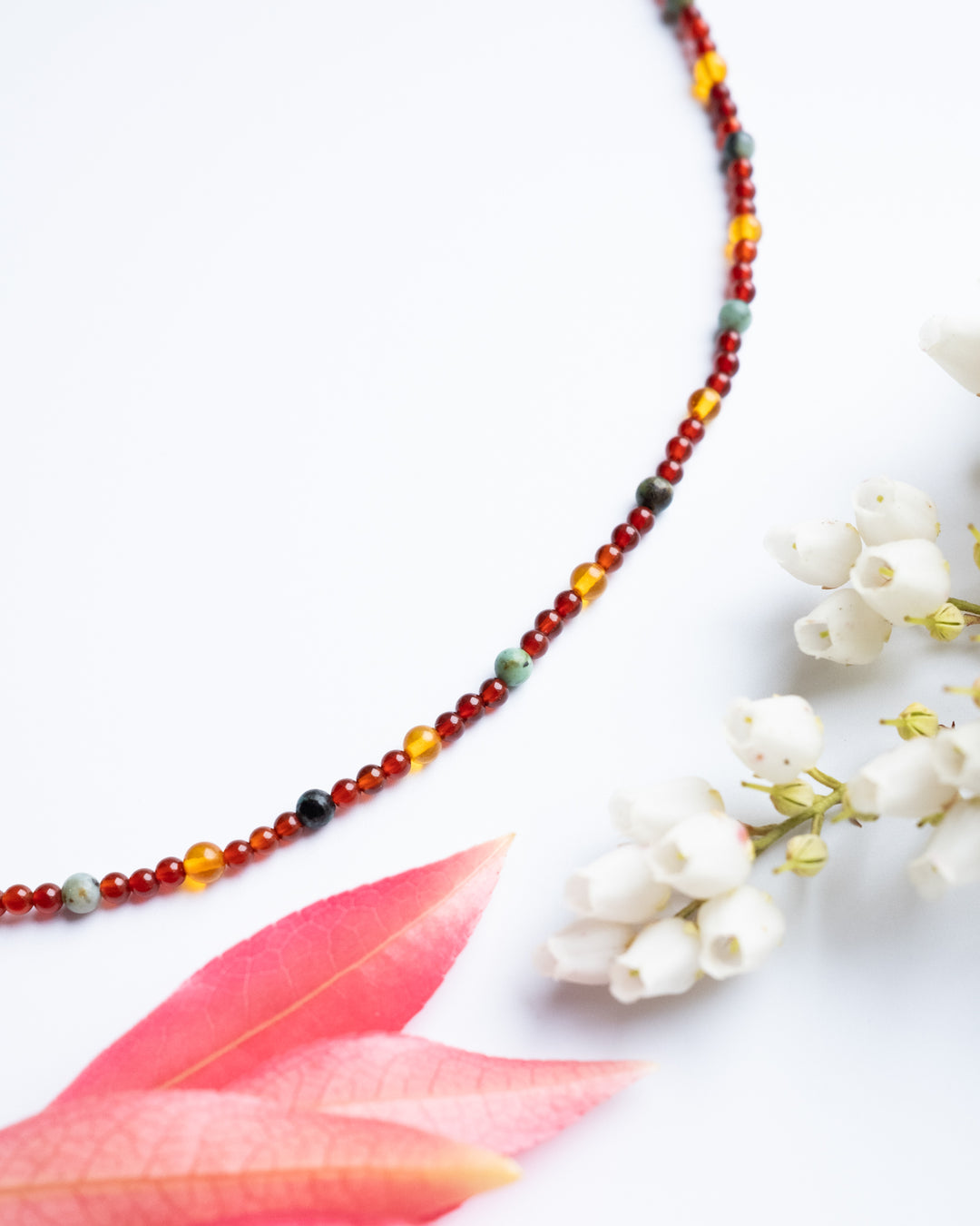 Baltic Amber, African Turquoise &amp; Carnelian Beaded Satellite Necklace - The Healing Pear