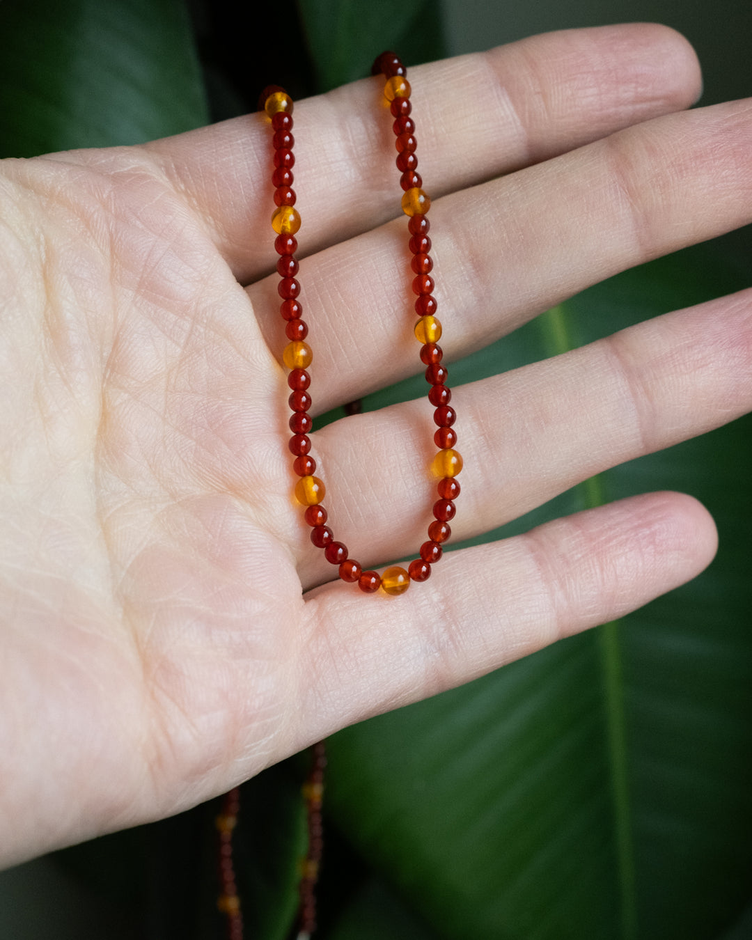 Baltic Amber &amp; Carnelian Beaded Satellite Necklace - The Healing Pear