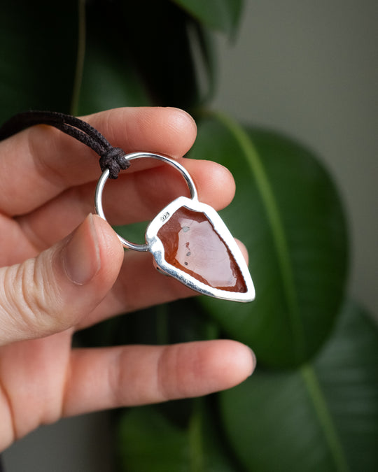 Carnelian Hand Knapped Arrowhead Sterling Silver Necklace