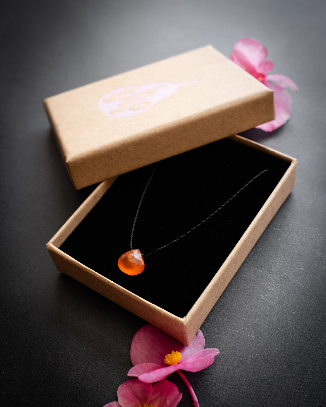 Carnelian Vegan Silk Necklace - The Healing Pear