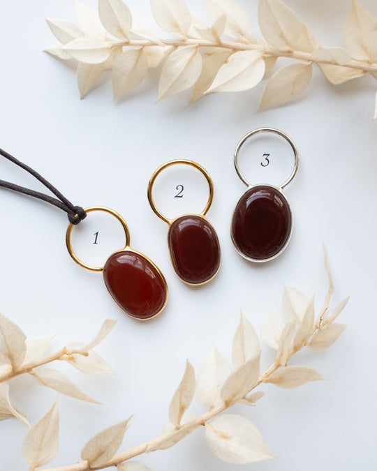 Carnelian Pebble Sterling Silver & Gold Vermeil Necklace