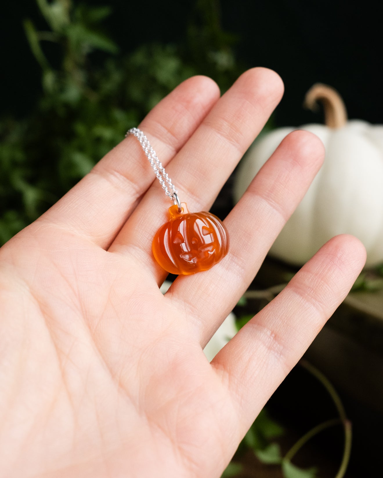 Carnelian Hand Carved Pumpkin Necklace - The Healing Pear