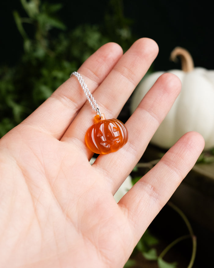 Carnelian Hand Carved Pumpkin Necklace - The Healing Pear