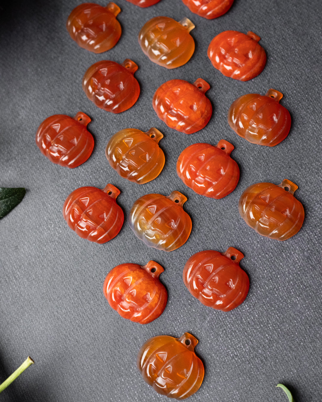 Carnelian Hand Carved Pumpkin Necklace