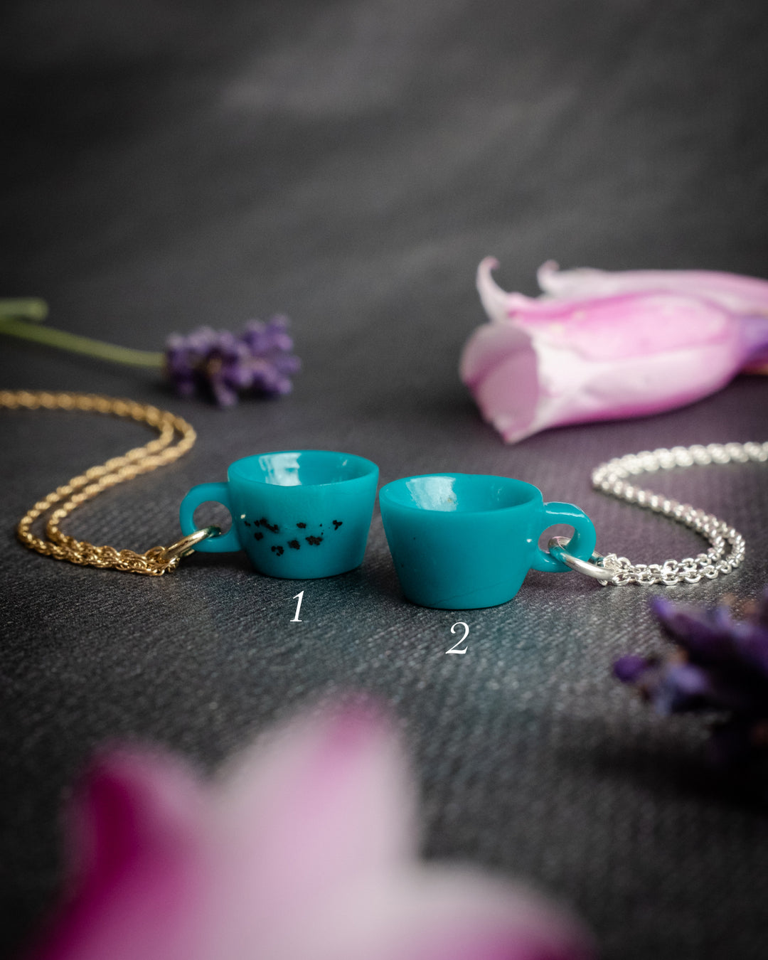Chrysocolla Hand Carved Mug Necklace - The Healing Pear