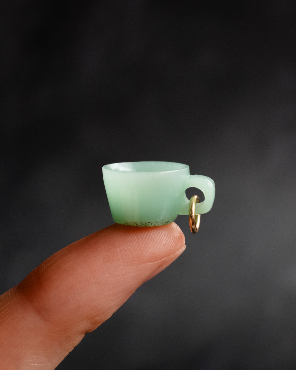 Chrysoprase Hand Carved Mug Necklace - The Healing Pear