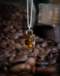 Glass Hand Carved Mug Necklace