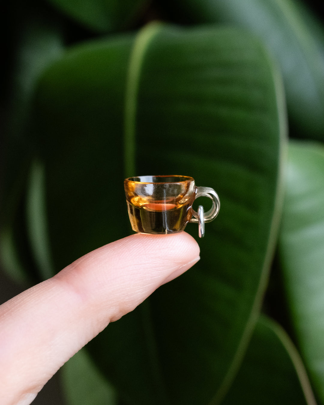Glass Hand Carved Mug Necklace