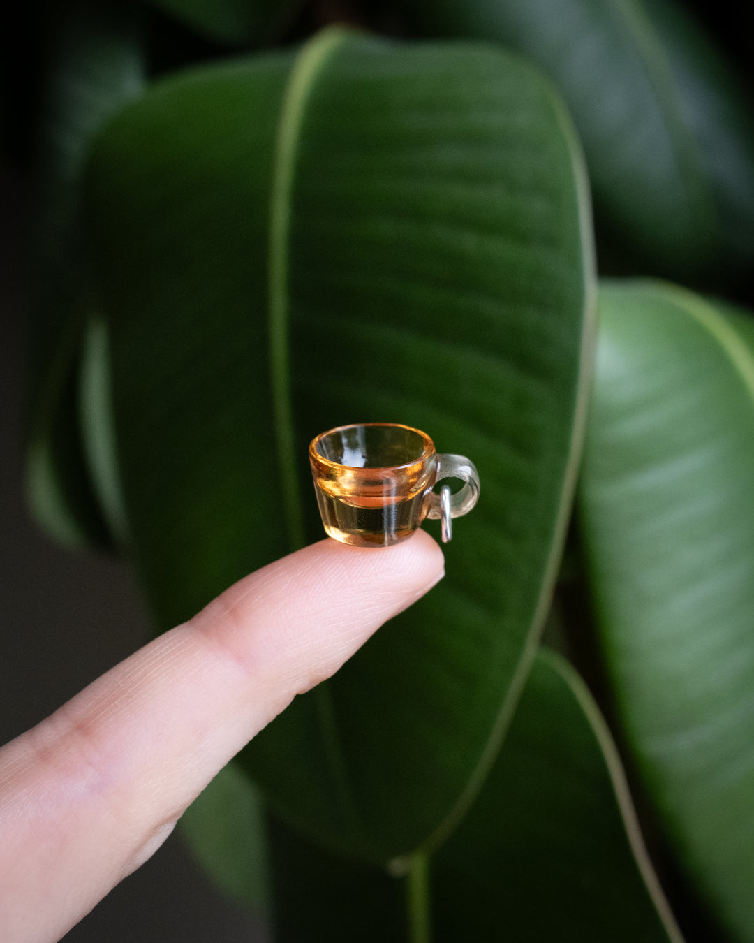 Glass Hand Carved Mug Necklace