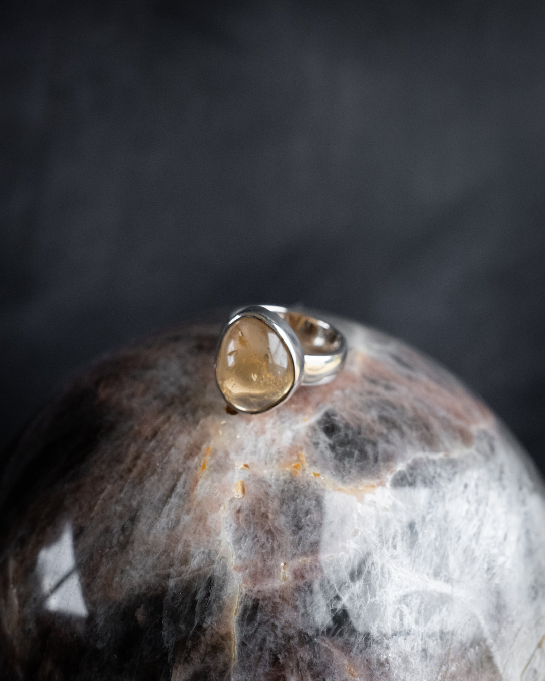 Natural Citrine Ring in Sterling Silver - Size 5 US / J 1/2 UK