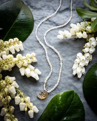 Natural Citrine Orange Slice & Rutilated Quartz Beaded Necklace