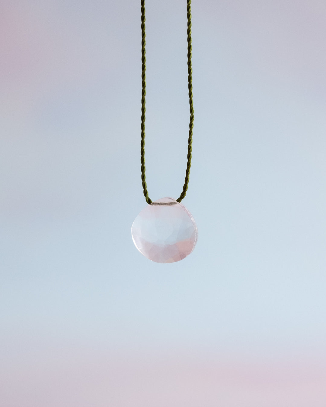 Clear Quartz Vegan Silk Necklace - The Healing Pear