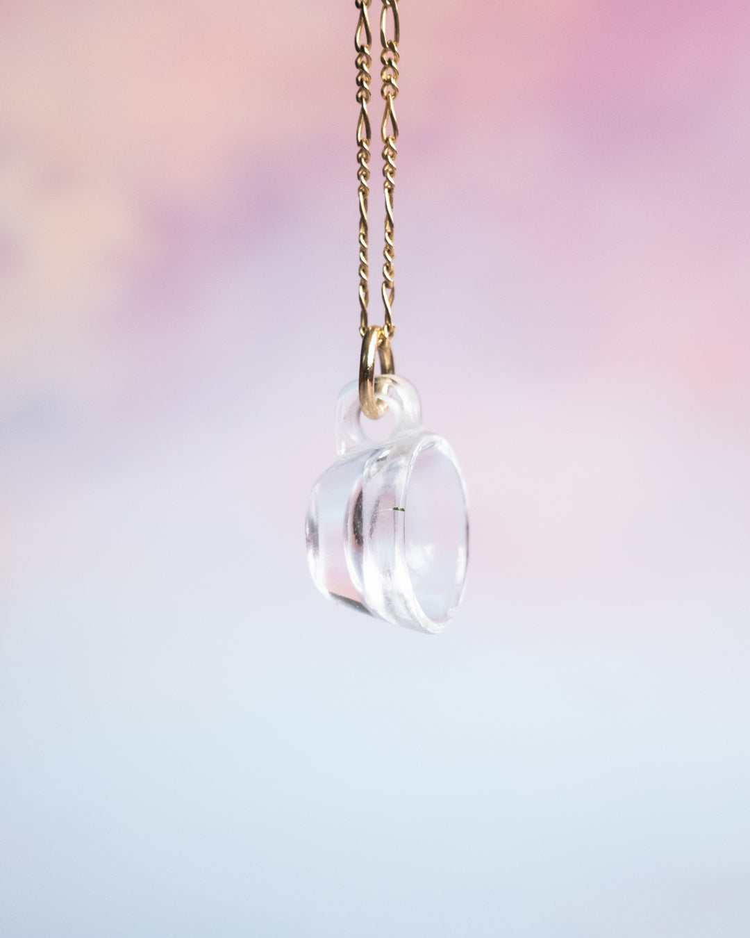 Clear Quartz Hand Carved Mug Necklace - The Healing Pear