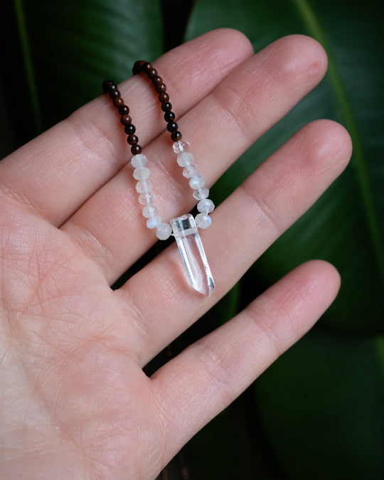 Clear Quartz Point Beaded Necklace - The Healing Pear