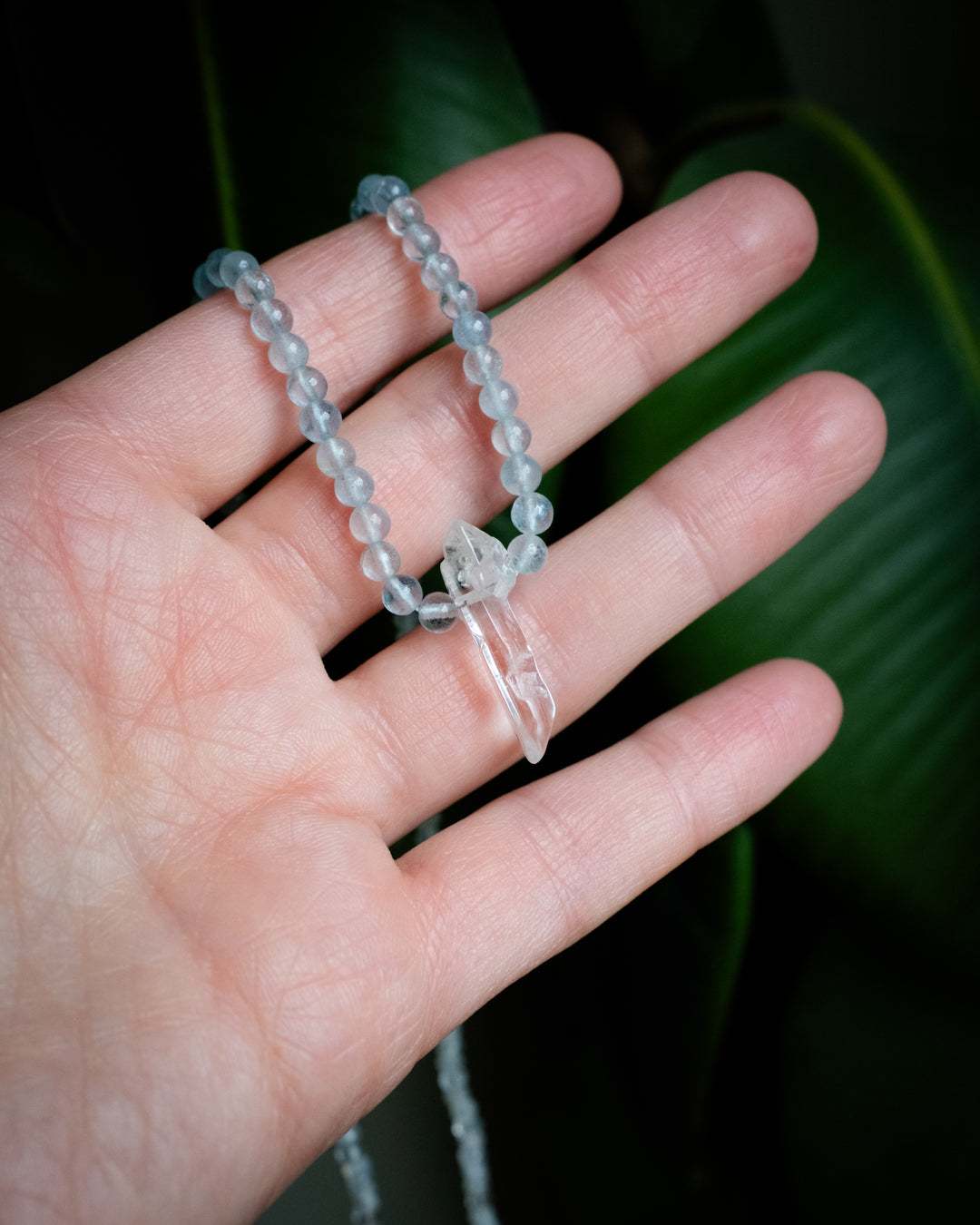 Clear Quartz Point Beaded Necklace - The Healing Pear