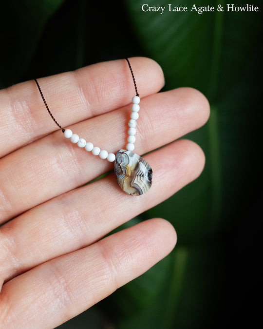 Harmonious Pair Vegan Silk Gemstone Necklace