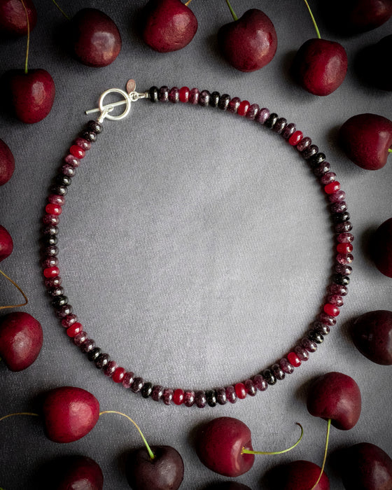 Dark Cherry Beaded Candy Necklace