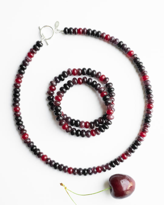 Dark Cherry Beaded Candy Necklace