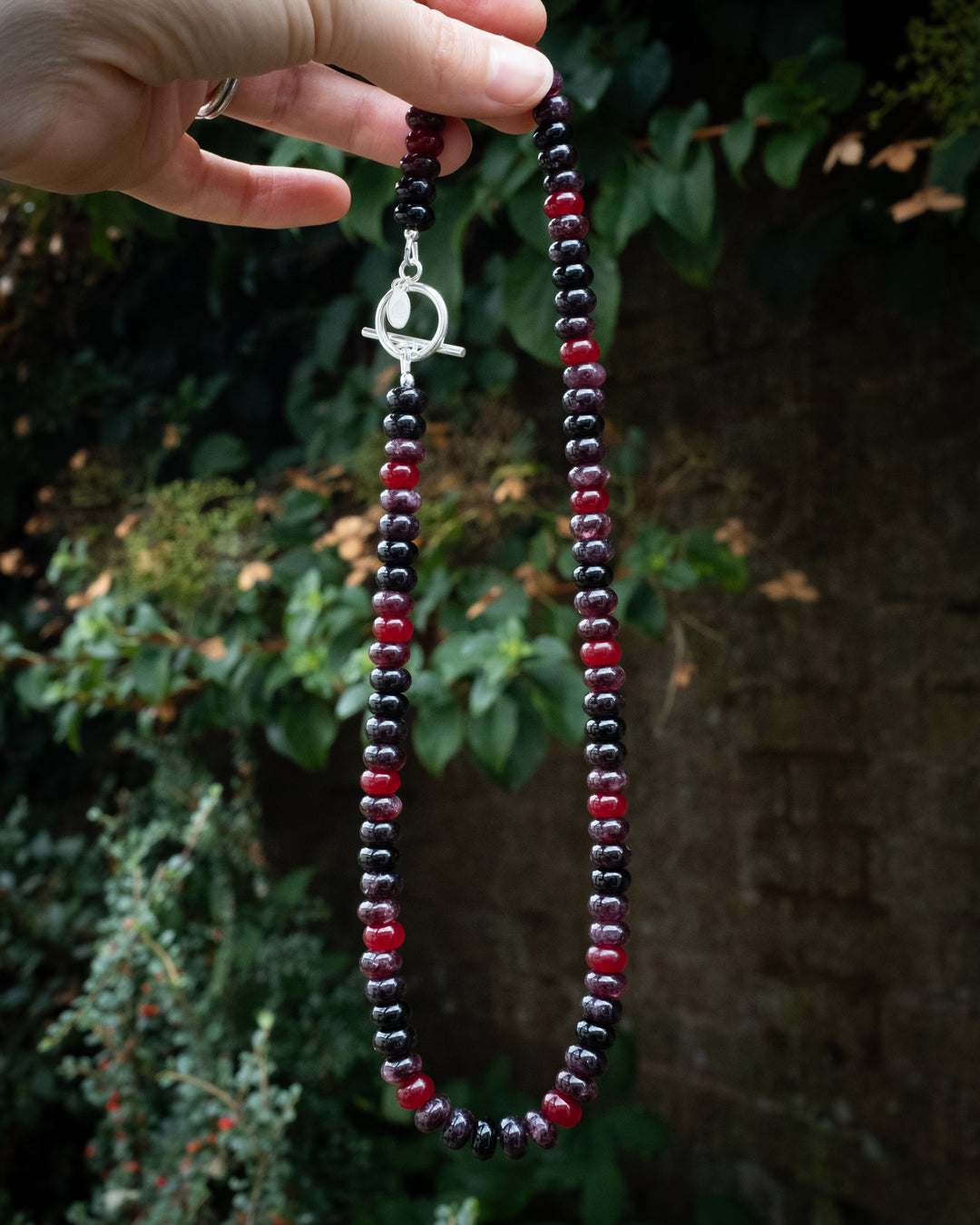 Dark Cherry Beaded Candy Necklace