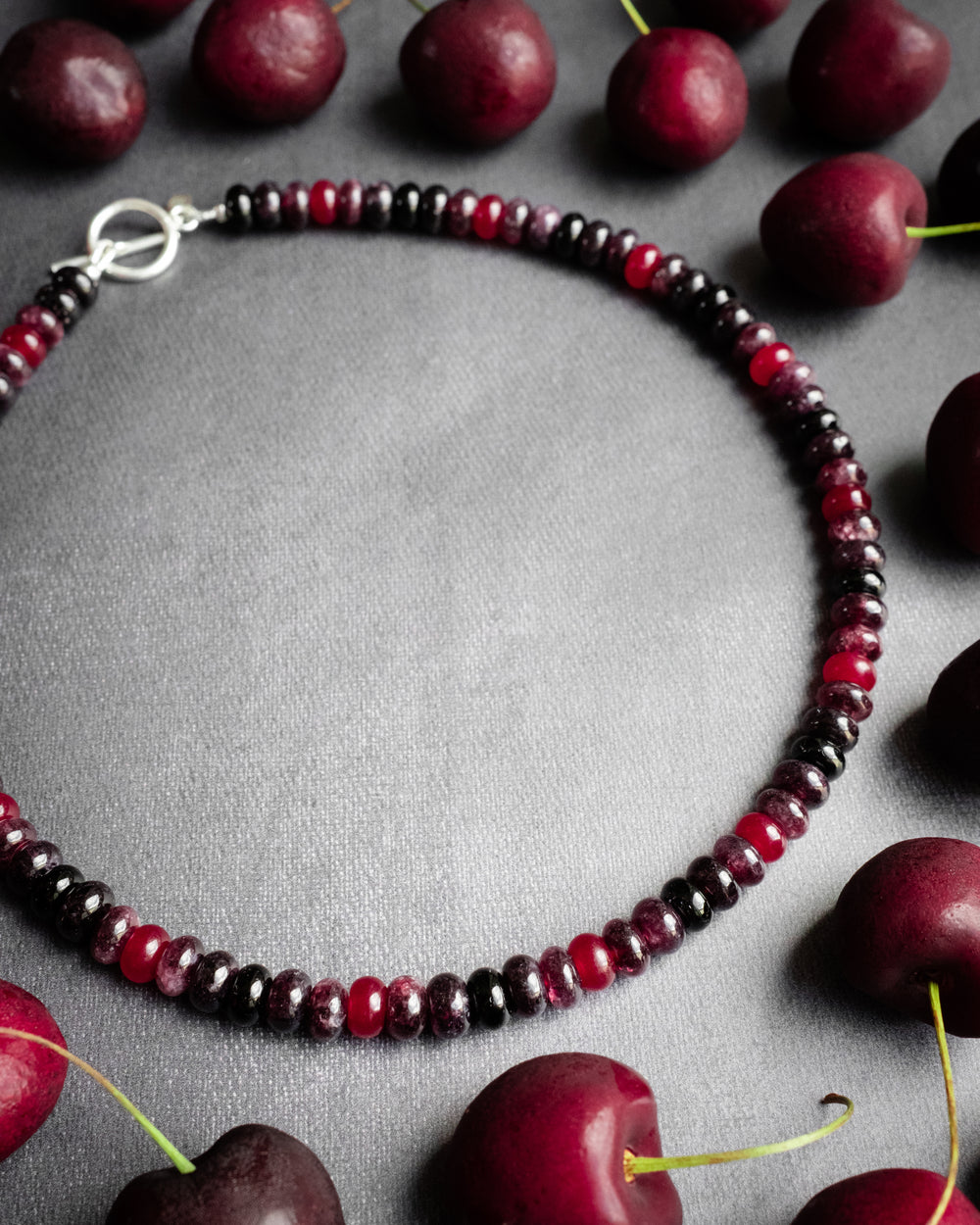 Dark Cherry Beaded Candy Necklace