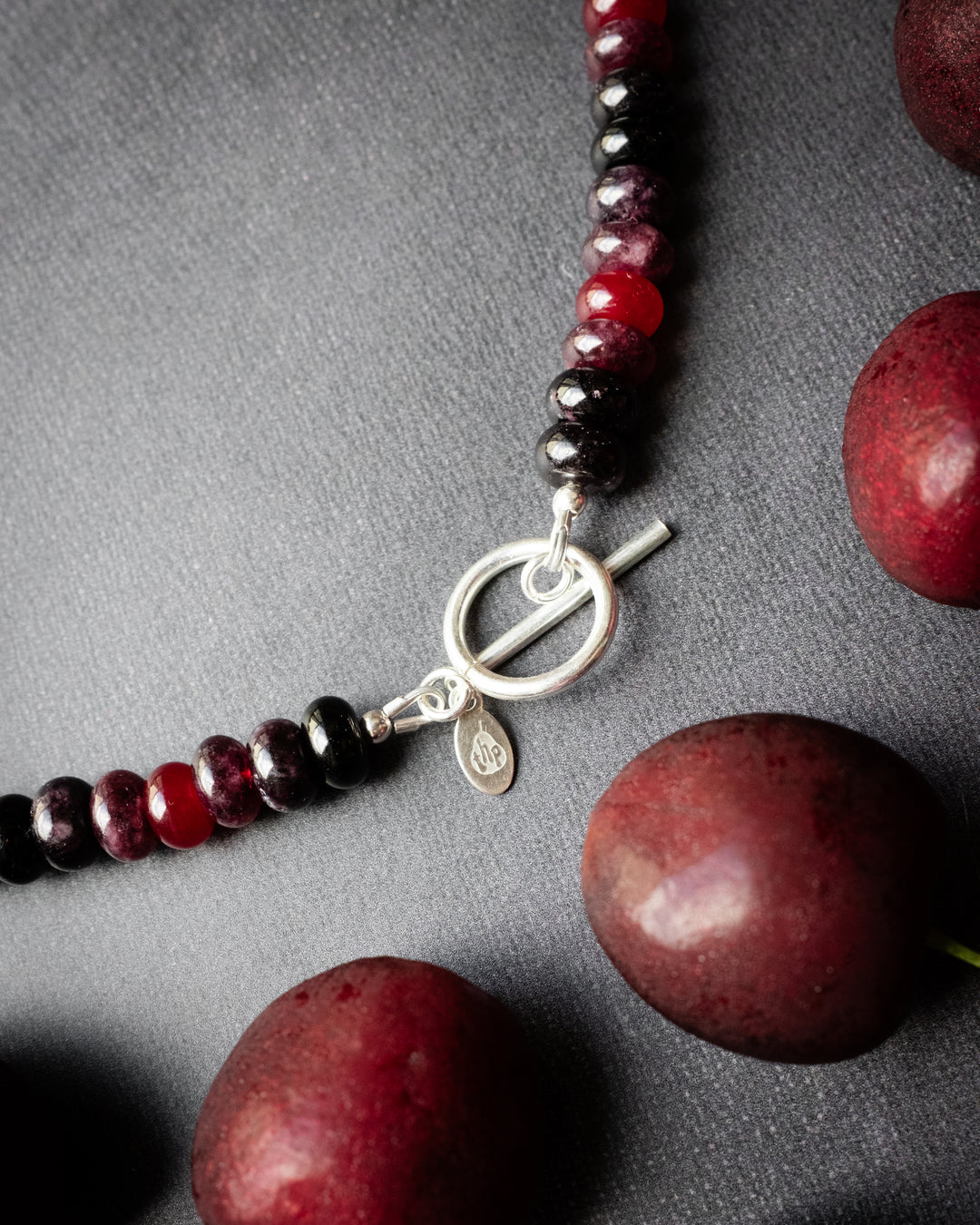 Dark Cherry Beaded Candy Necklace