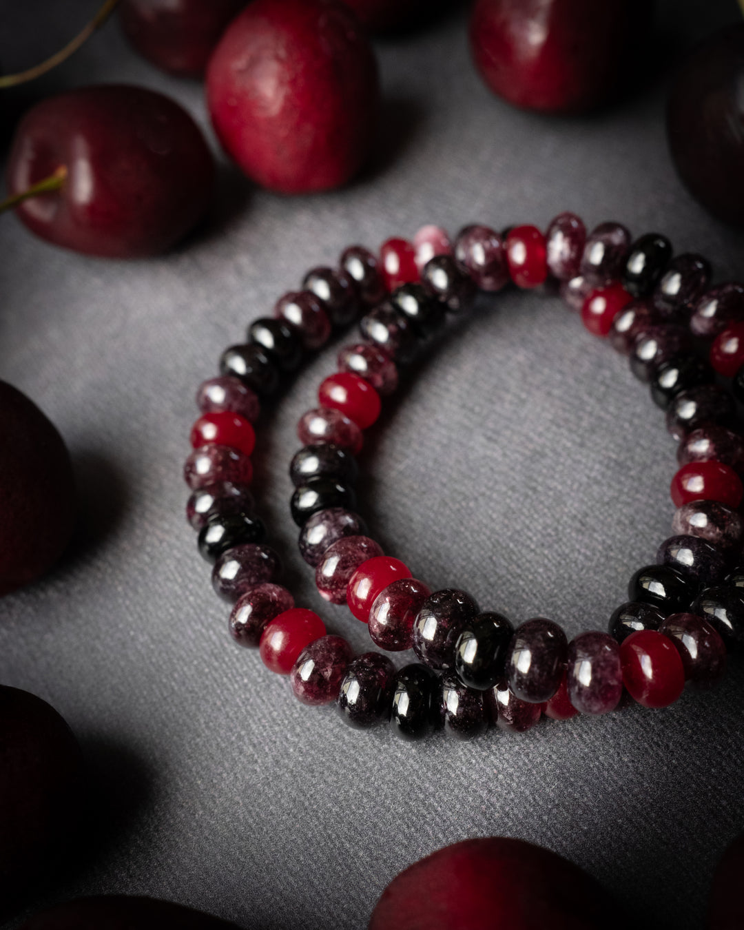 Dark Cherry Beaded Candy Bracelet