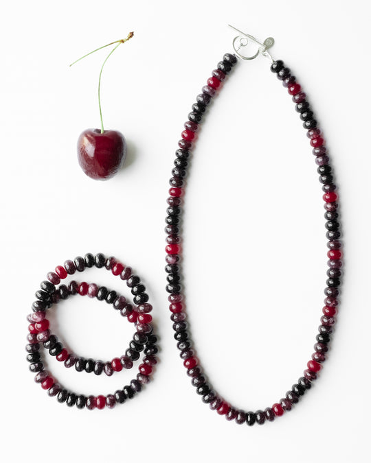 Dark Cherry Beaded Candy Necklace