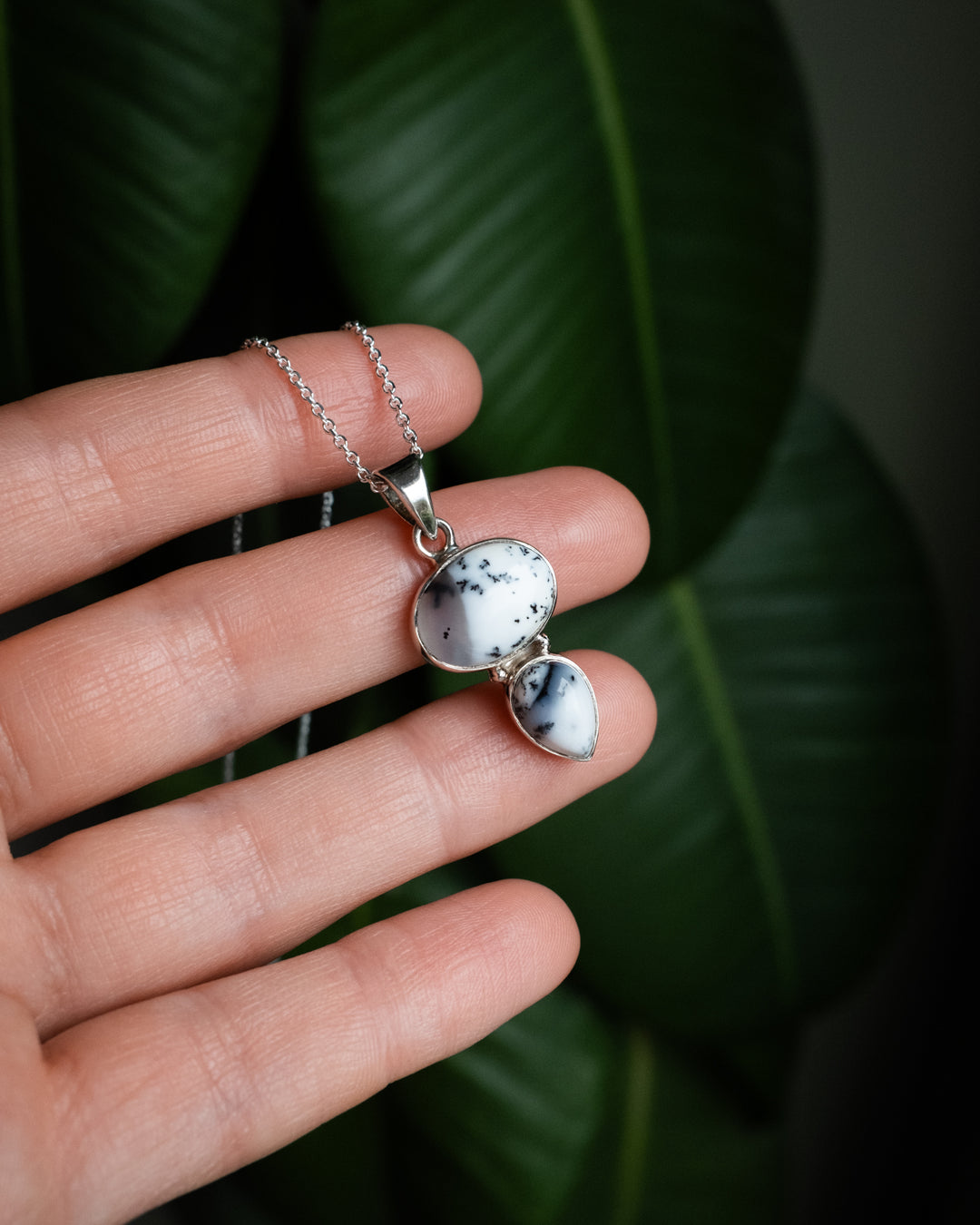 Dendritic Agate Sterling Silver Necklace