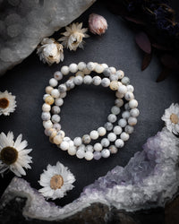 Dendritic Opal Round Bead Bracelet 6mm