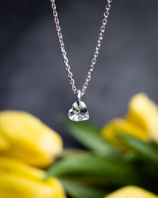 Mini Aquamarine Heart Necklace - The Healing Pear