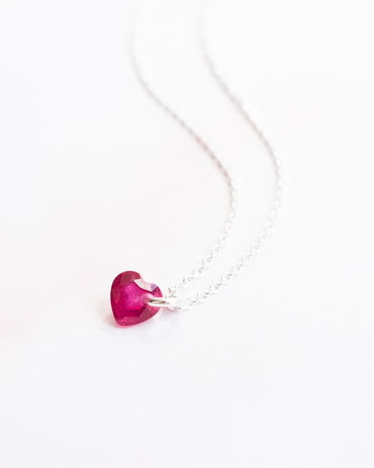 Mini Ruby Heart Necklace - The Healing Pear