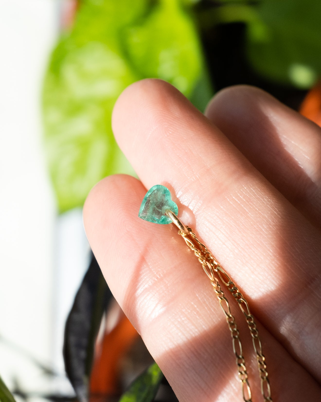 Emerald on sale heart pendant