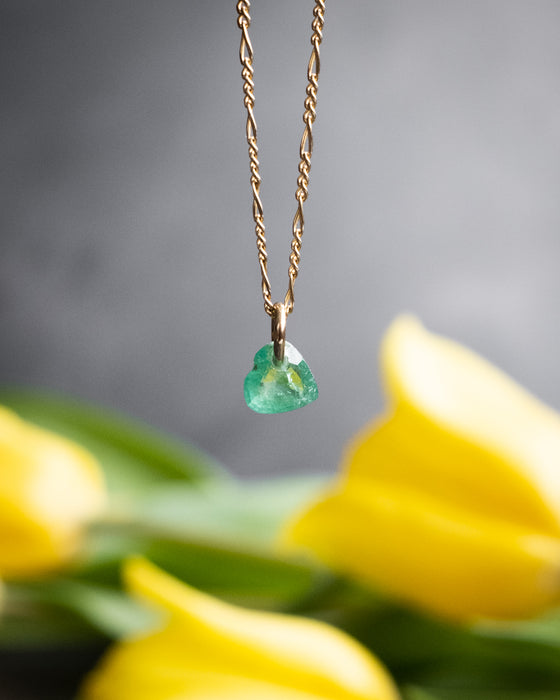 Mini Emerald Heart Necklace