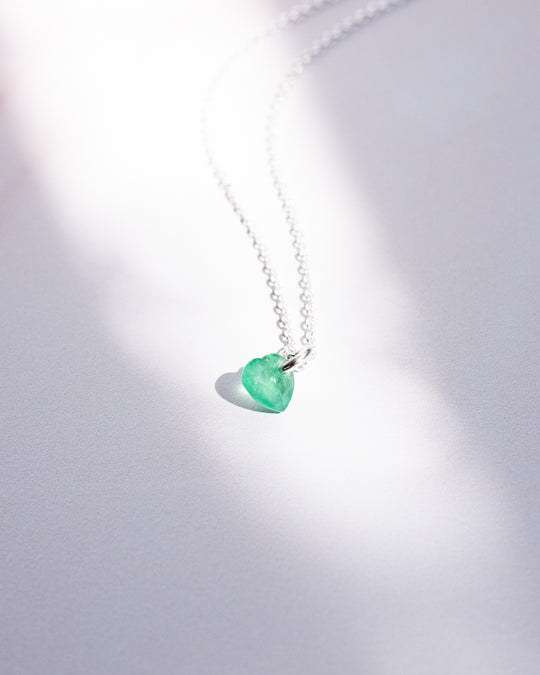 Mini Emerald Heart Necklace - The Healing Pear