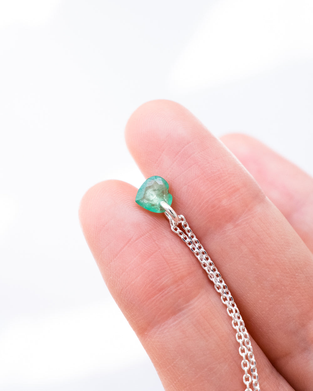 Mini Emerald Heart Necklace - The Healing Pear