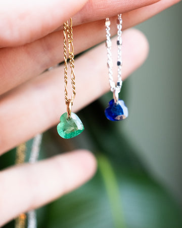 Mini Emerald Heart Necklace