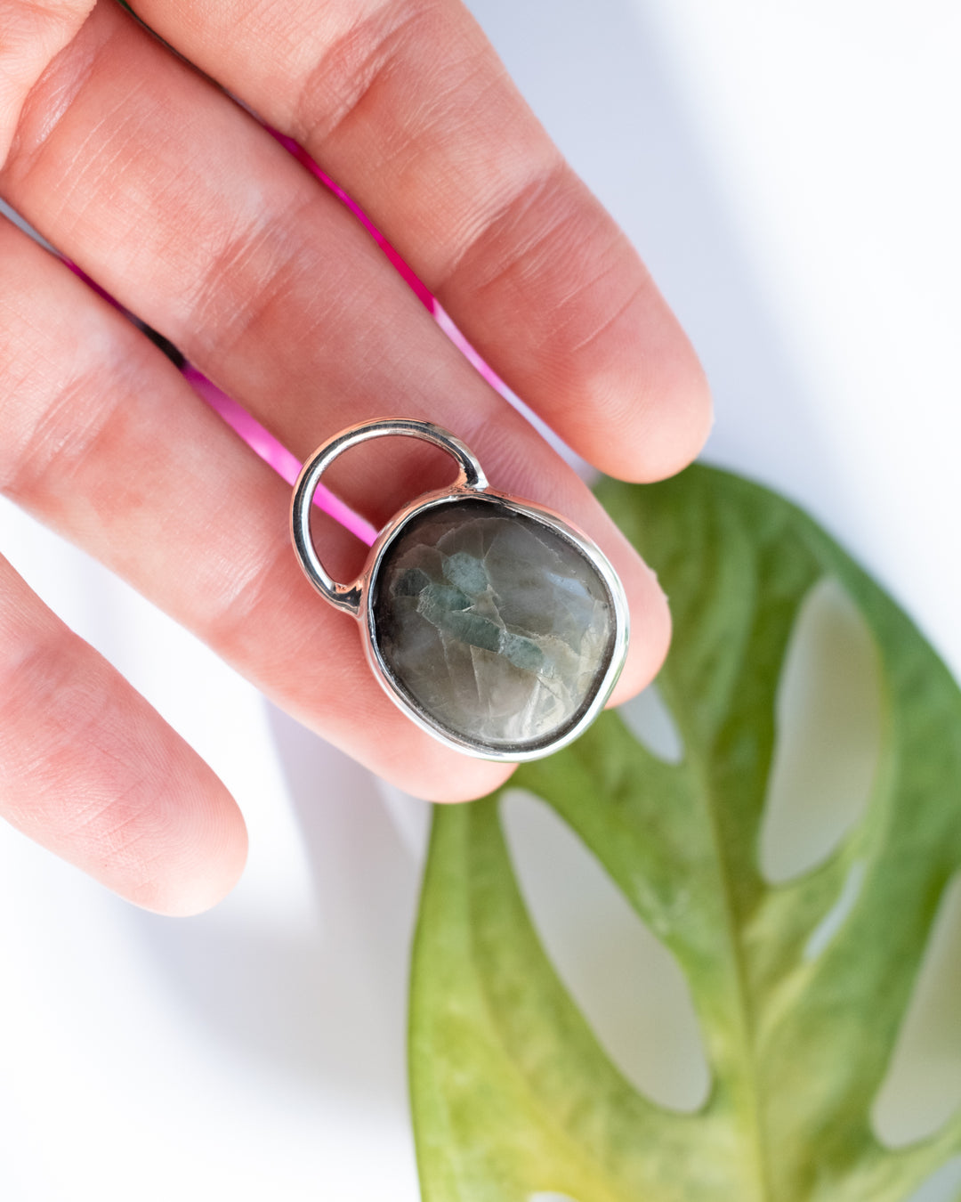 Emerald in Matrix Pebble Sterling Silver Necklace
