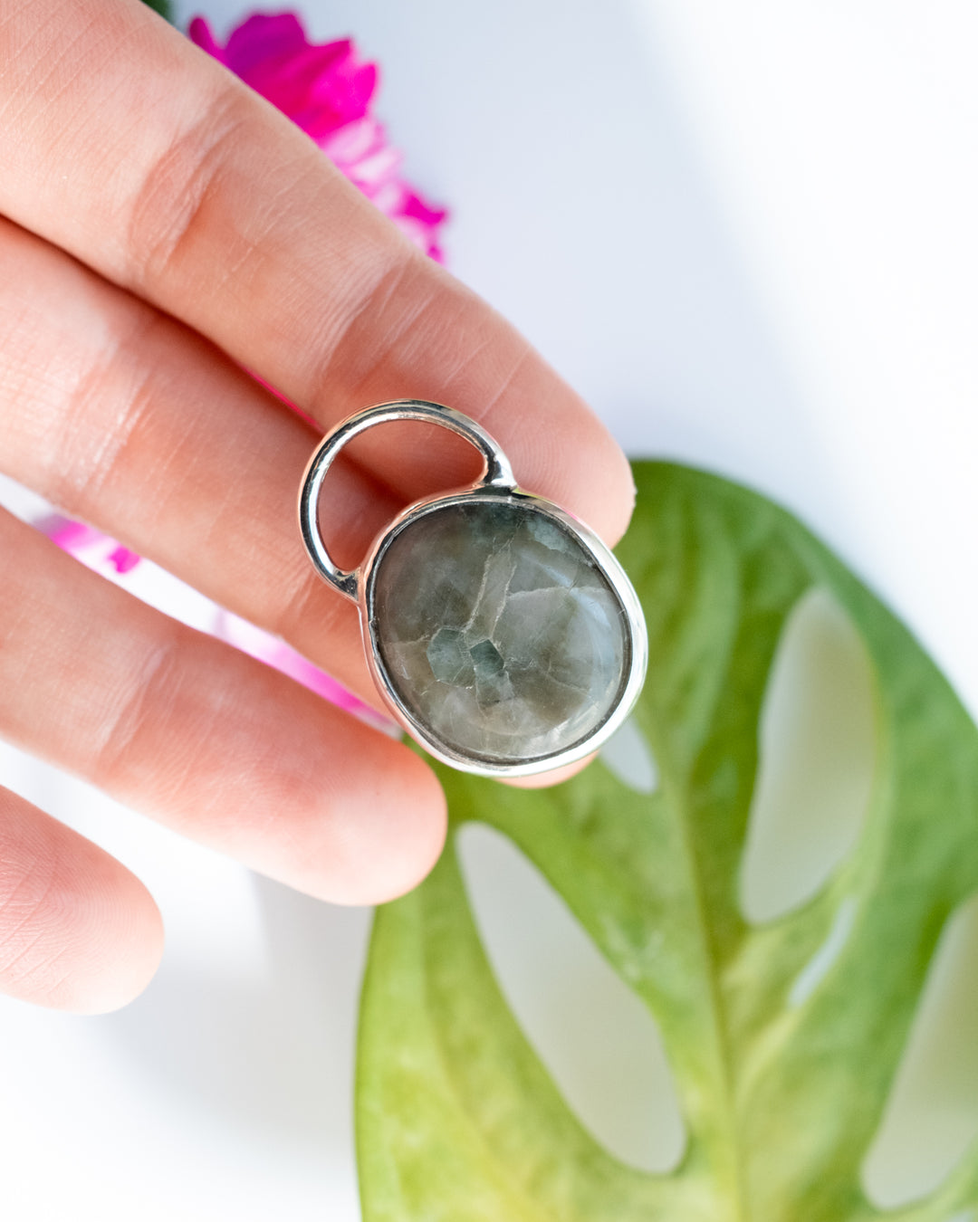 Emerald in Matrix Pebble Sterling Silver Necklace