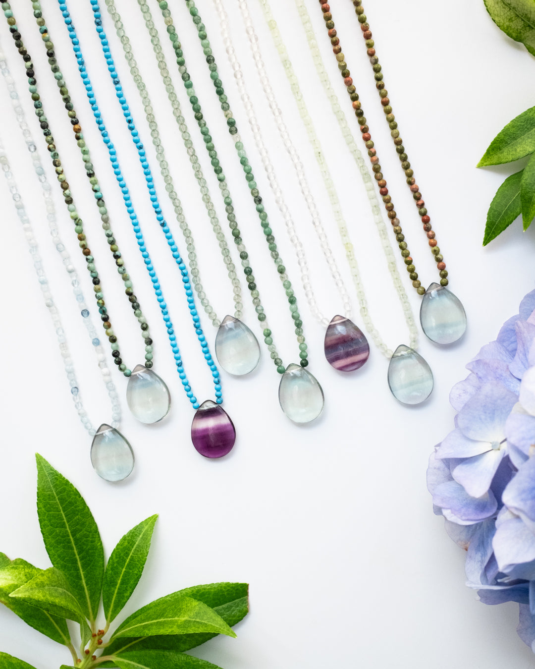 Rainbow Fluorite Beaded Necklace - The Healing Pear