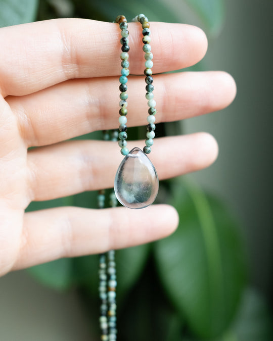 Rainbow Fluorite Beaded Necklace - The Healing Pear