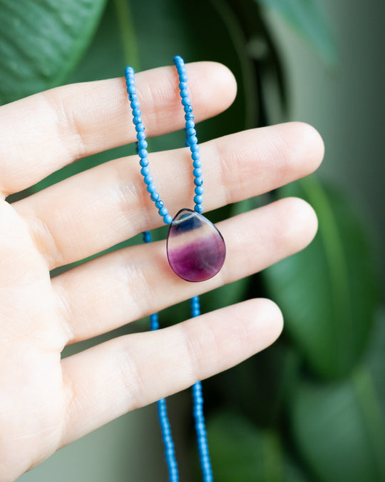 Rainbow Fluorite Beaded Necklace - The Healing Pear