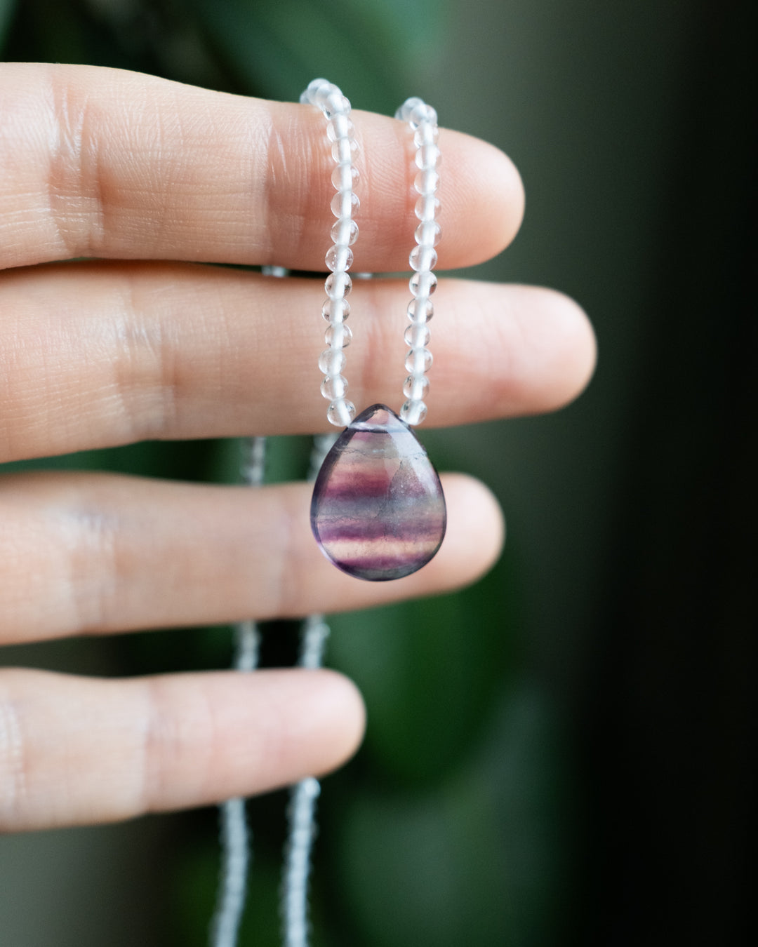 Rainbow Fluorite Beaded Necklace - The Healing Pear