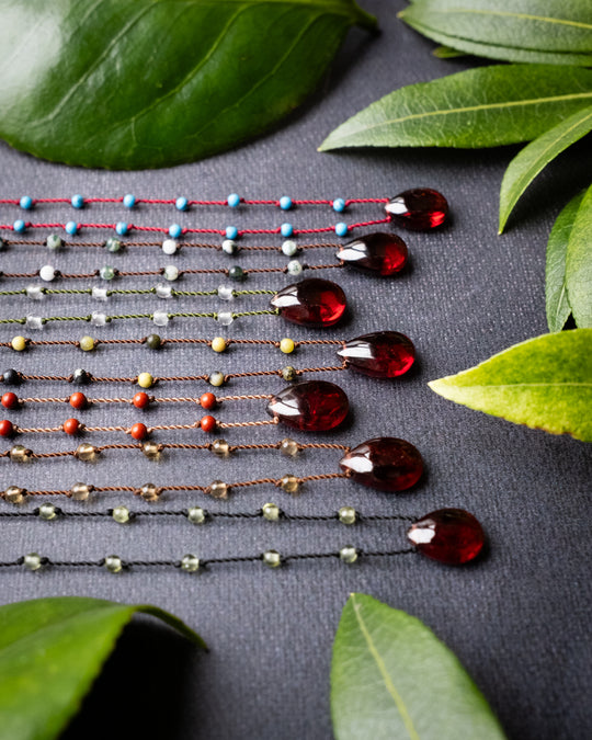 Mozambique Garnet Hand Knotted Beaded Necklace - The Healing Pear